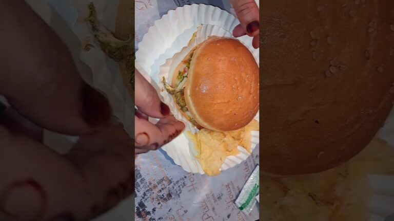 Evening time, chicken BBQ burger 🍔, chips #shortsvideo #tasty #burger @khajasabiali9636