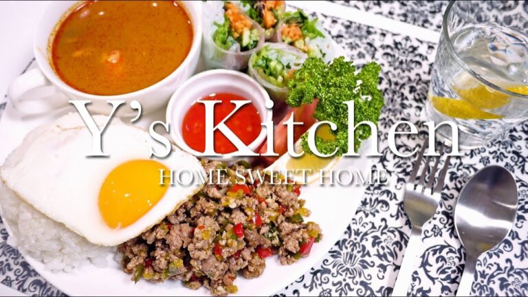 【料理】ガパオ風ライス＆生春巻き