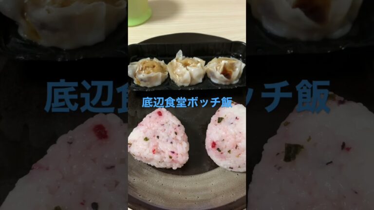 底辺食堂ボッチ飯「焼売と梅おにぎり」オッさん飯🍙