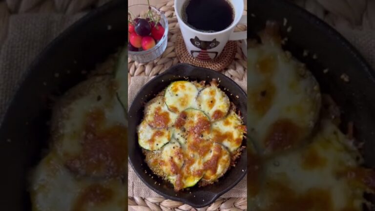 今日の朝ごはん6/29☀️ズッキーニ&茄子のグラタン風/クラッカー/さくらんぼ#Shorts