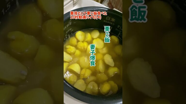 栗皮むいて栗ご飯食べた|10秒動画ハイ句(4) #栗ご飯 #栗おこわ #10秒動画 #俳句