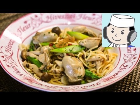 Japanese style spaghetti with oysters♪ 牡蠣の和風スパゲティ♪