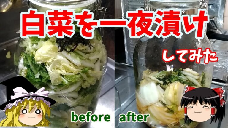 【瓶に詰めるだけ】白菜を一夜漬けしてみた【ゆっくり実況】