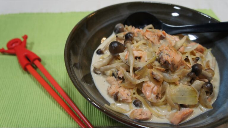 オリンピックの超簡単レシピ　鮭のクリームパスタの作り方