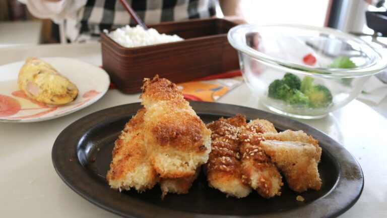 【お弁当作り】節約ヘルシーで美味いとんかつ！エリンギ豚カツ弁当bento＃914