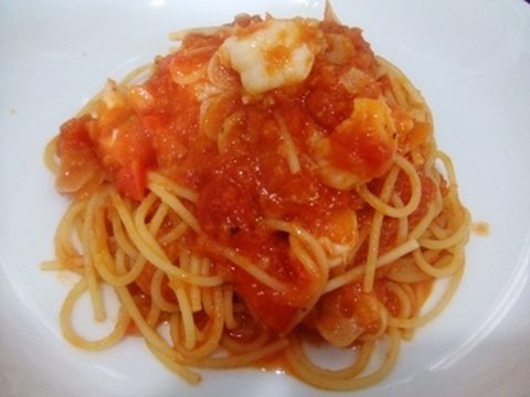 Shirimp tomato saurce pasta recipe エビトマトソースパスタのレシピ・作り方