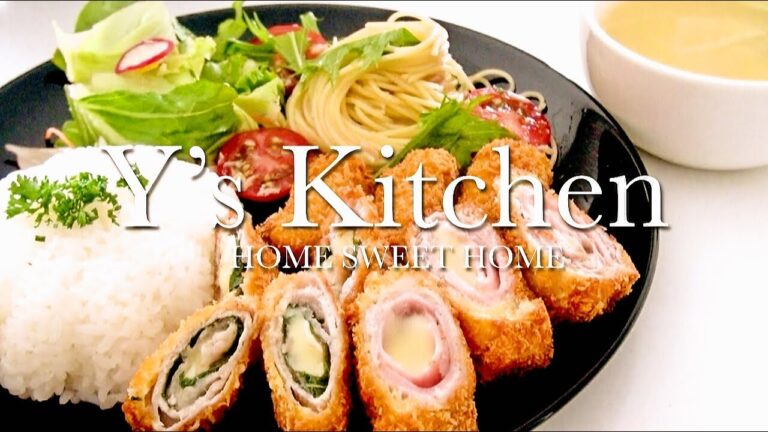 【料理】ロールカツ＆ツナのスパサラ＆豆腐と卵のスープ