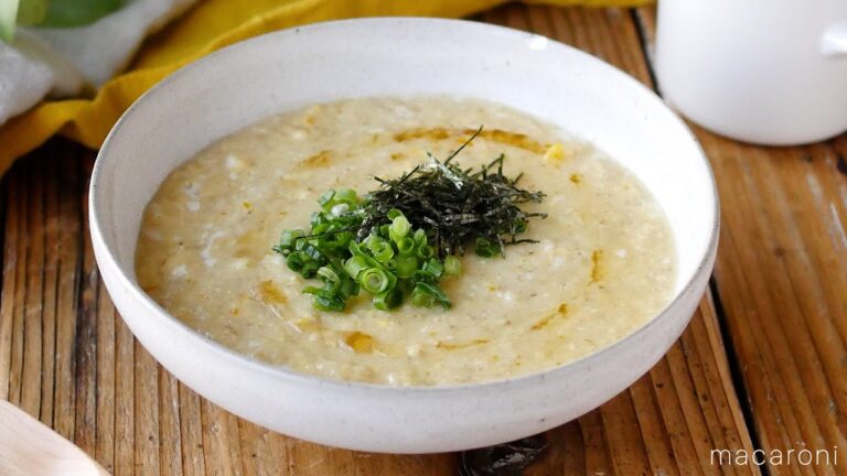 【オートミール 卵雑炊】めんつゆでパパッと完成！レンジで簡単！ダイエット中にも！