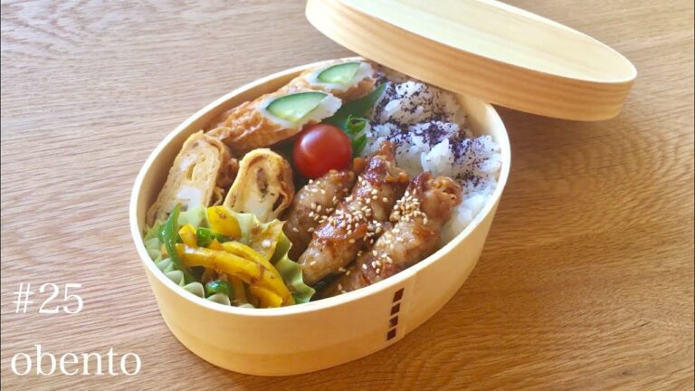 【旦那弁当】フライパン1つ！冷蔵庫にあった食材で！簡単！お弁当作ります☆【#25 obento】【曲げわっぱ】【料理動画】