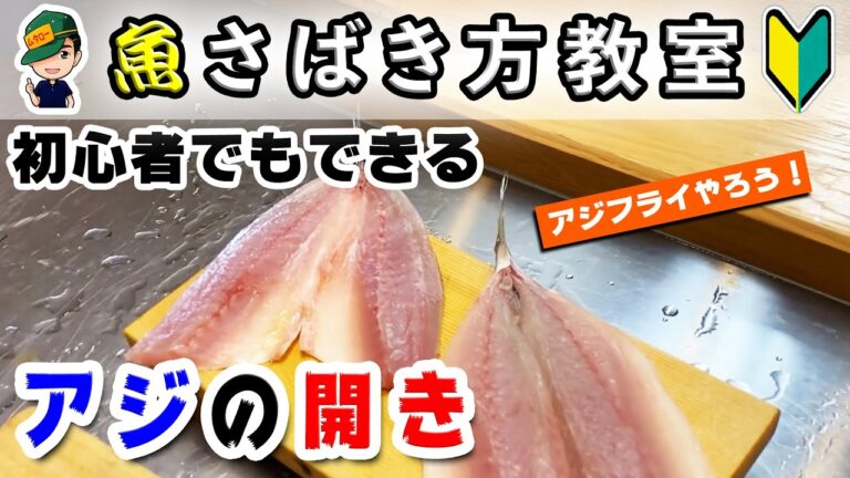 【魚さばき教室】誰でもできるアジの開き　アジフライにもできる！【魚料理・せり人ムタロー】