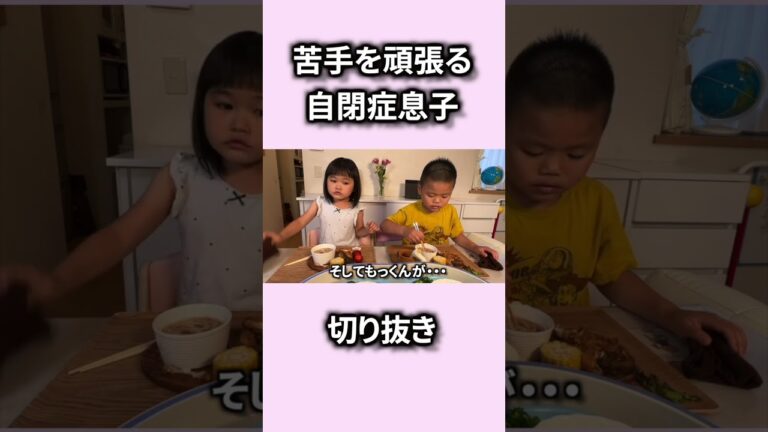 苦手な素麺を食べた自閉症息子が間違えた！ナイスツッコミの妹【切り抜き】　＃Shorts ＃自閉症　＃苦手　＃素麺　＃ツッコミ