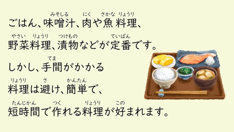 Learn Japanese through easy listening- Japanese daily meals