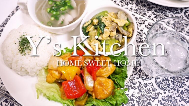 【料理音】鶏肉の甘酢餡＆青梗菜とたまごの中華炒め