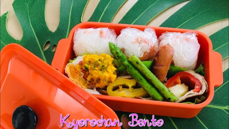 ［お弁当作り] 306 ピーマンのチーズ詰め豚バラ巻き　OBENTO