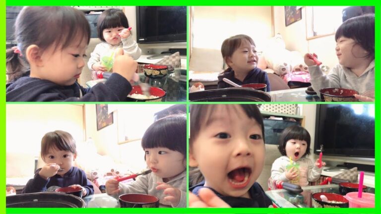 【ちびっこモッパン🍙】食べてくれるのか？！はじめての七草粥🍲【Japanese Culture】