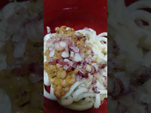 #1 納豆+みょうが+うどん