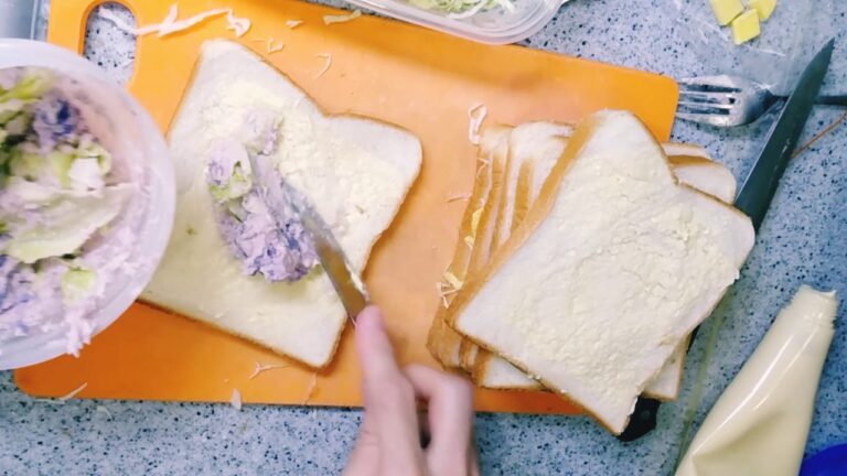 5枚切り食パン〜サンドイッチ作り(ポテサラとあんバター)