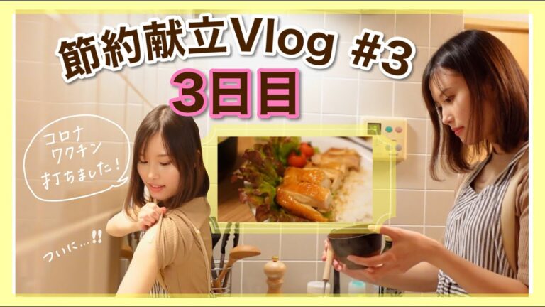 【節約献立Vlog#3】3日目🍳買い物リストあり｜鶏もも肉のにんにく醬油煮 他｜1500円以内で作る3日間の晩ごはん｜コロナワクチン接種した日