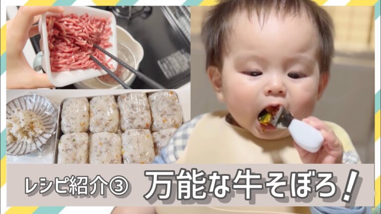 【離乳食後期】レシピ紹介③❣️_万能！牛そぼろ＆牛そぼろご飯🤗 実家を満喫しています❣️ 10months