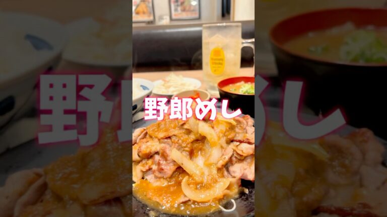★野郎めしの絶品！生姜焼き定食ダブルでごはん大盛り無料に豚汁変更、メガハイボール★ #グルメ #お得グルメ #グルメ好き #japanesefood