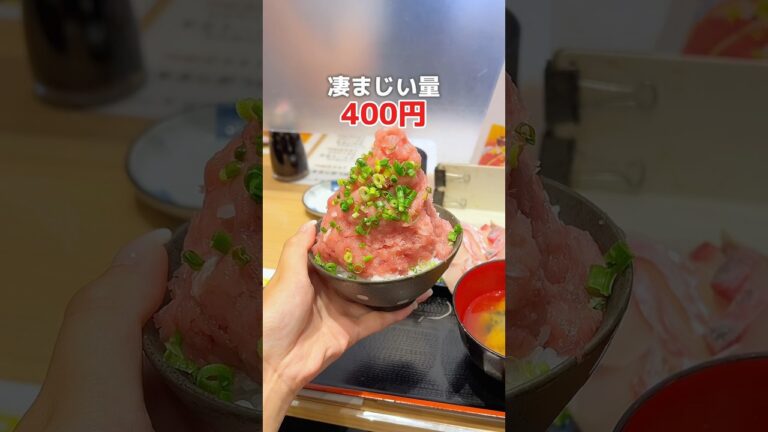大量のネギトロ400円🐟#東京グルメ #東京ランチ#月島グルメ#海鮮丼