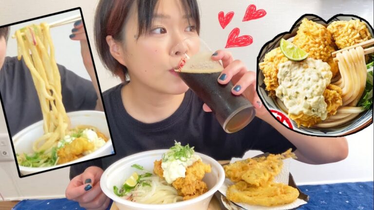 【丸亀製麺】念願のタル鶏天ぶっかけ､あじ天､れんこん天､酒。