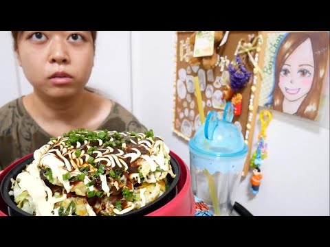 【激アツ】デカすぎチーズベーコンお好み焼き二段パーティ【お腹いっぱい】