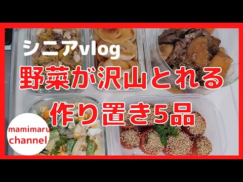[シニアvlog]シニア暮らし/野菜が沢山とれる作り置き5品/朝食/新じゃがと牛肉の甘辛煮
