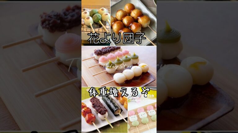 【だんごしか勝たん！】スイーツシリーズ♪春は三色だんごだネ❤みたらし団子もあん団子も好きだよ❤