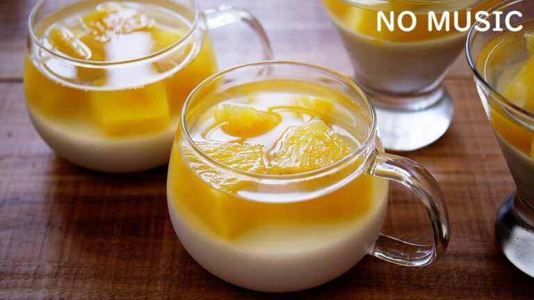 NO MUSIC お菓子作り | とろ～り♡なめらかココナッツミルクプリン＆爽やか♪パイナップルゼリー