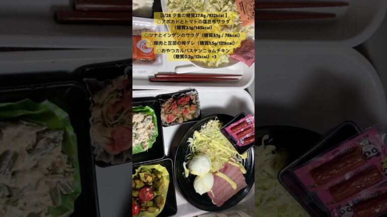 【5/28 夕食】アボカドとトマトの塩昆布サラダ　他