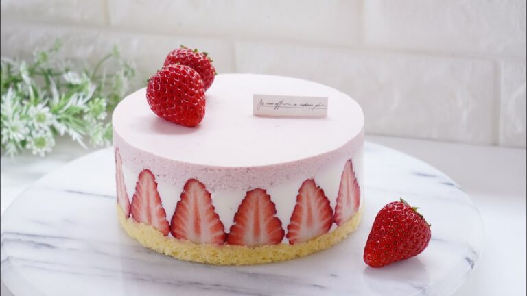 いちごのレアチーズケーキの作り方☆ひなまつりに♡断面も可愛いイチゴのチーズケーキのレシピ　混ぜて冷やすだけ・簡単!　苺スイーツ