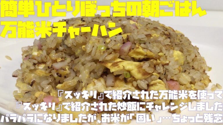 簡単ひとりぼっちの朝ごはん（「スッキリ」で紹介された万能米炒飯）【朝活チャレンジ157】