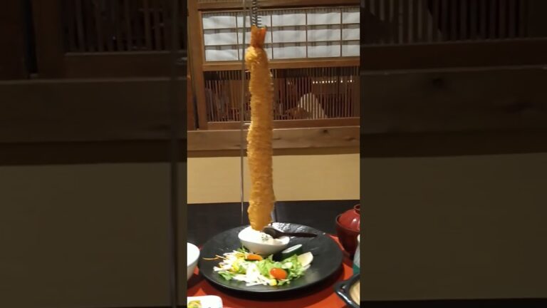 ジャンボエビフライ定食、全長36㎝、なすび総本店、静岡県清水区