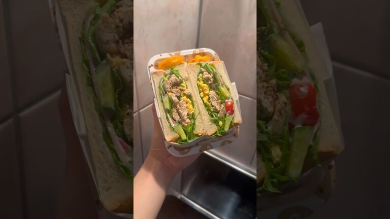 彼に作るお弁当⭐️【ハニーマスタードチキンサンドイッチ】 #お弁当 #サンドウィッチ #料理 #簡単レシピ #毎日弁当 #同棲ご飯