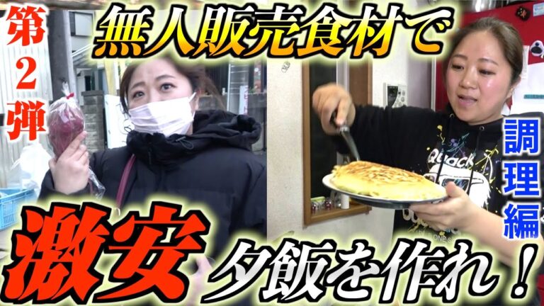 【激安料理】無人販売で買い集めた食材で美奈子は一体何を作る！？【新座編】
