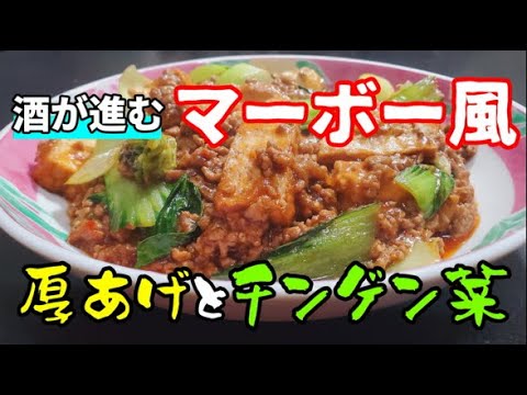 【酒が止まるわけがない】厚揚げとチンゲン菜のマーボー風の作り方！