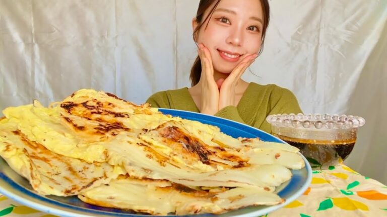 【咀嚼音】ペチュジョンを食べる動画🥬배추전🥬〜丸ごと白菜チヂミ🥬〜【eatingsounds】