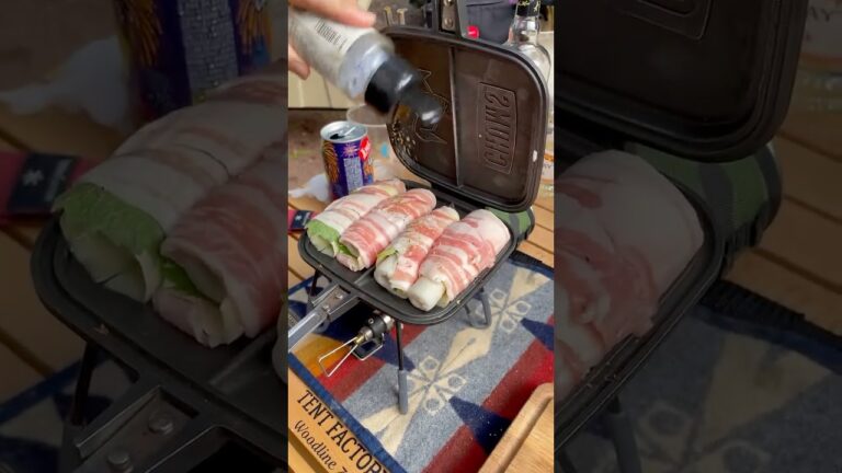 豚バラちくわしそチーズ巻き#キャンプ #camping #アウトドア #スノーピーク #food #キャンプ飯#ホットサンドメーカー #ホットサンドレシピ #ほりにし