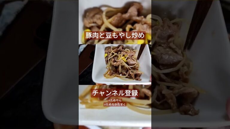 2022年8月3日公開【豚肉と豆もやし炒め】1食100円の節約レシピ
