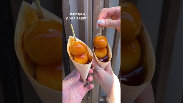 京都で絶対食べるべき超巨大な炙りみたらし団子🍡 #嵐山グルメ