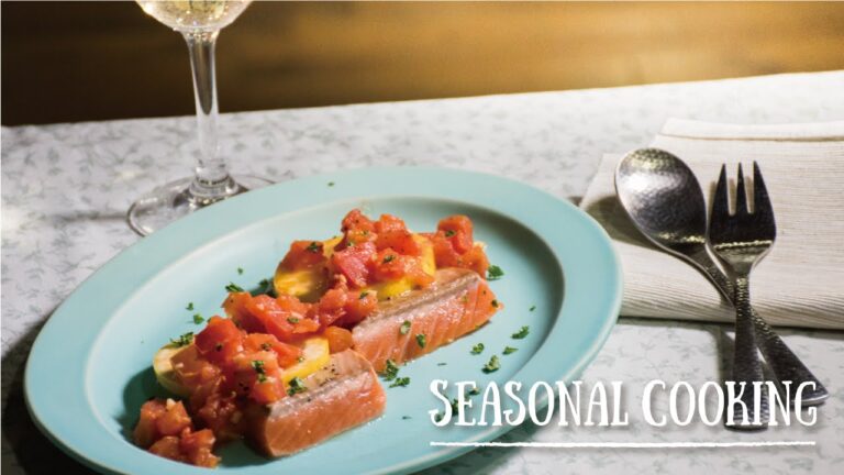 サーモンのさっと焼きトマトソース　|　SEASONAL COOKING