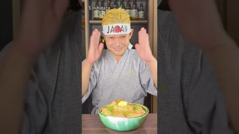 【天然鰤（ブリ）胡麻漬け丼】常備タレで簡単!!出汁で2度美味しくてたまら～ん♪ #shorts #japan #fish