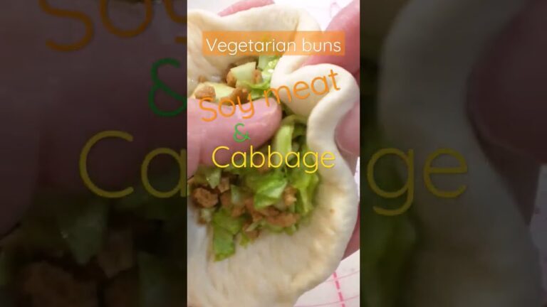 ベジタリアン蒸しまん Using Soy meat and cabbage to make Vegetarian buns #shorts