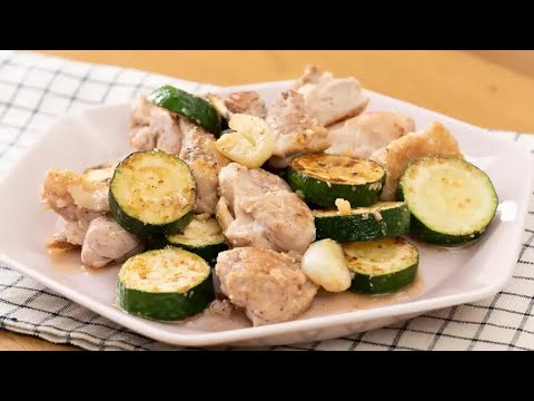 鶏肉とズッキーニのガーリックチーズ炒め