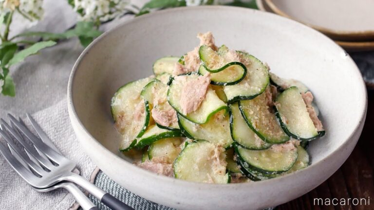 【ズッキーニとツナのごまマヨサラダ】やみつき！和えるだけで簡単副菜！