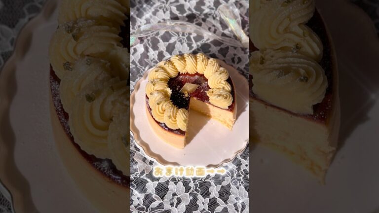 シュワシュワ✨️スフレチーズケーキ🍠さつまいもいっぱい練り込んだദ്ദി ˃ ᵕ ˂ ) #チーズケーキ #さつまいもスイーツ #ケーキ #cake #vlog