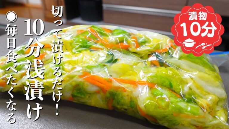 『切って漬けるだけ！』キャベツの浅漬けの作り方。たった10分で作れます。