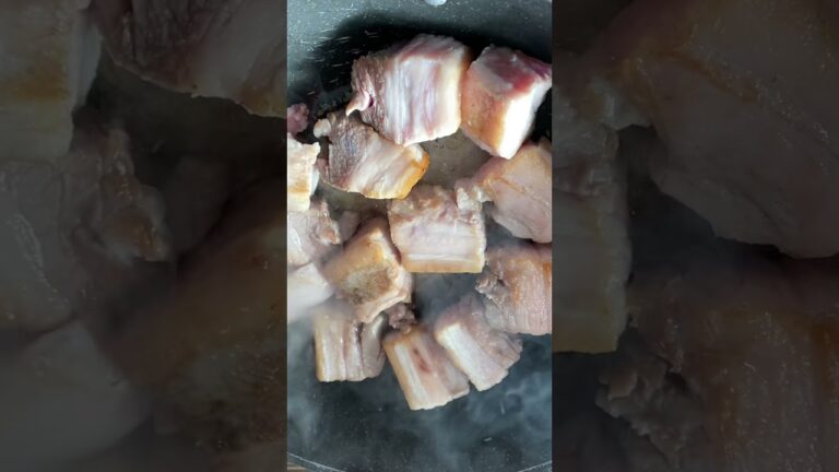 豚の角煮　フライパンで焼き目を