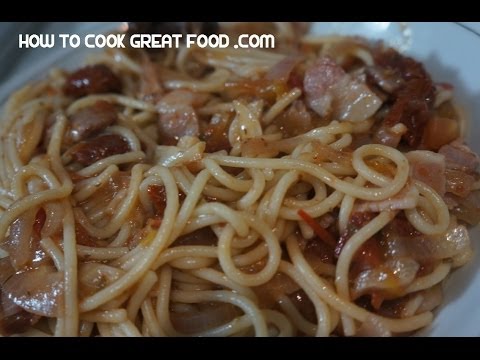 Bacon & Sun Dried Tomato Pasta Recipe  - Spaghetti